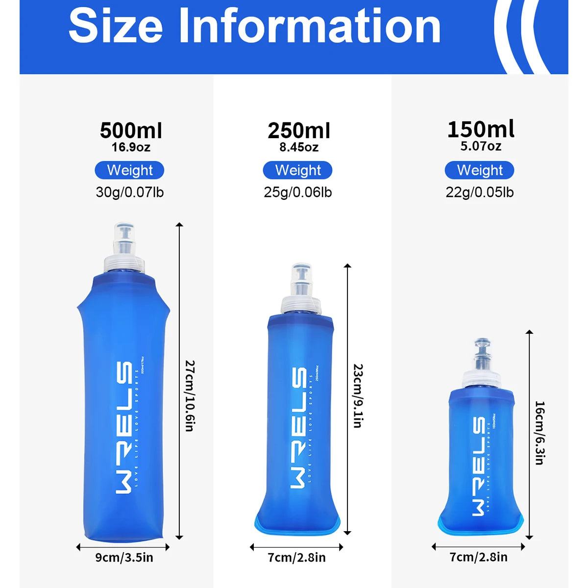 WRELS Folding Water Bottle TPU BPA-Free Collapsible Soft Flask Outdoor Sport Hiking Camping Running Portable Soft Water Bottle Beauty World Shop