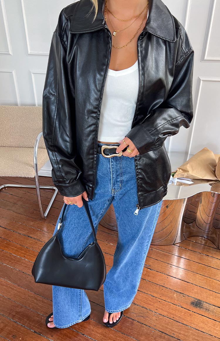 Abbi PU Black Bomber Jacket BB Exclusive