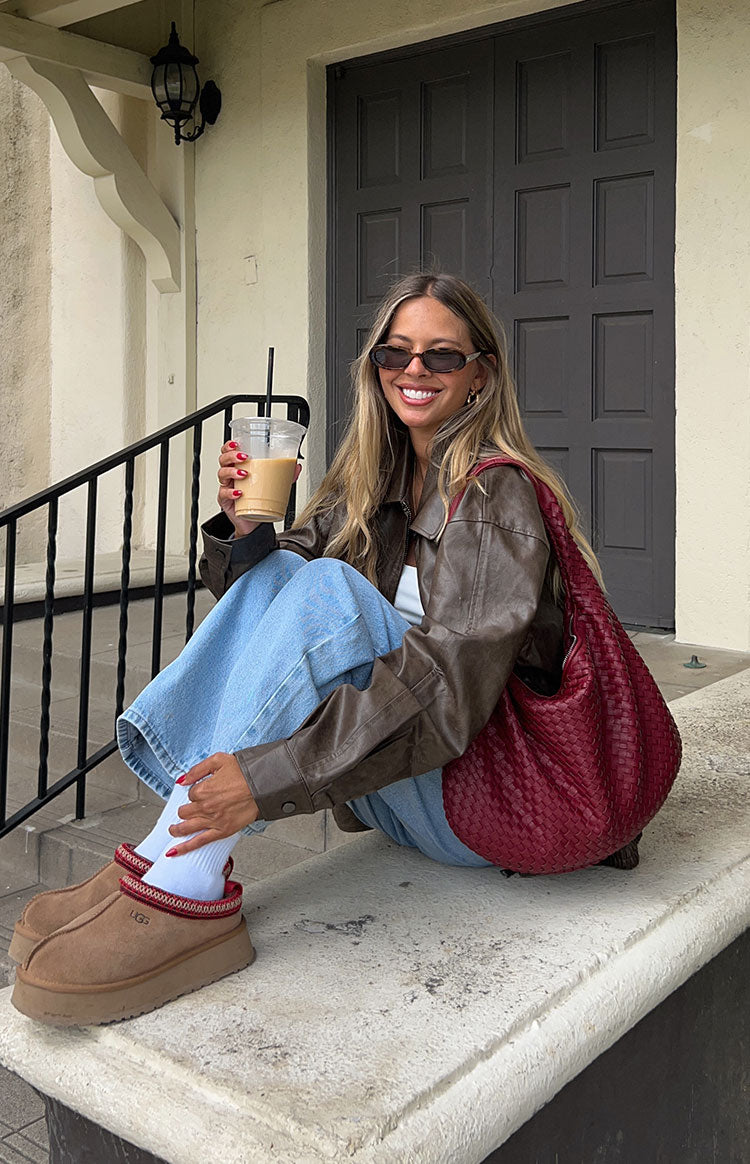 Abbi PU Vintage Brown Bomber Jacket BB Exclusive