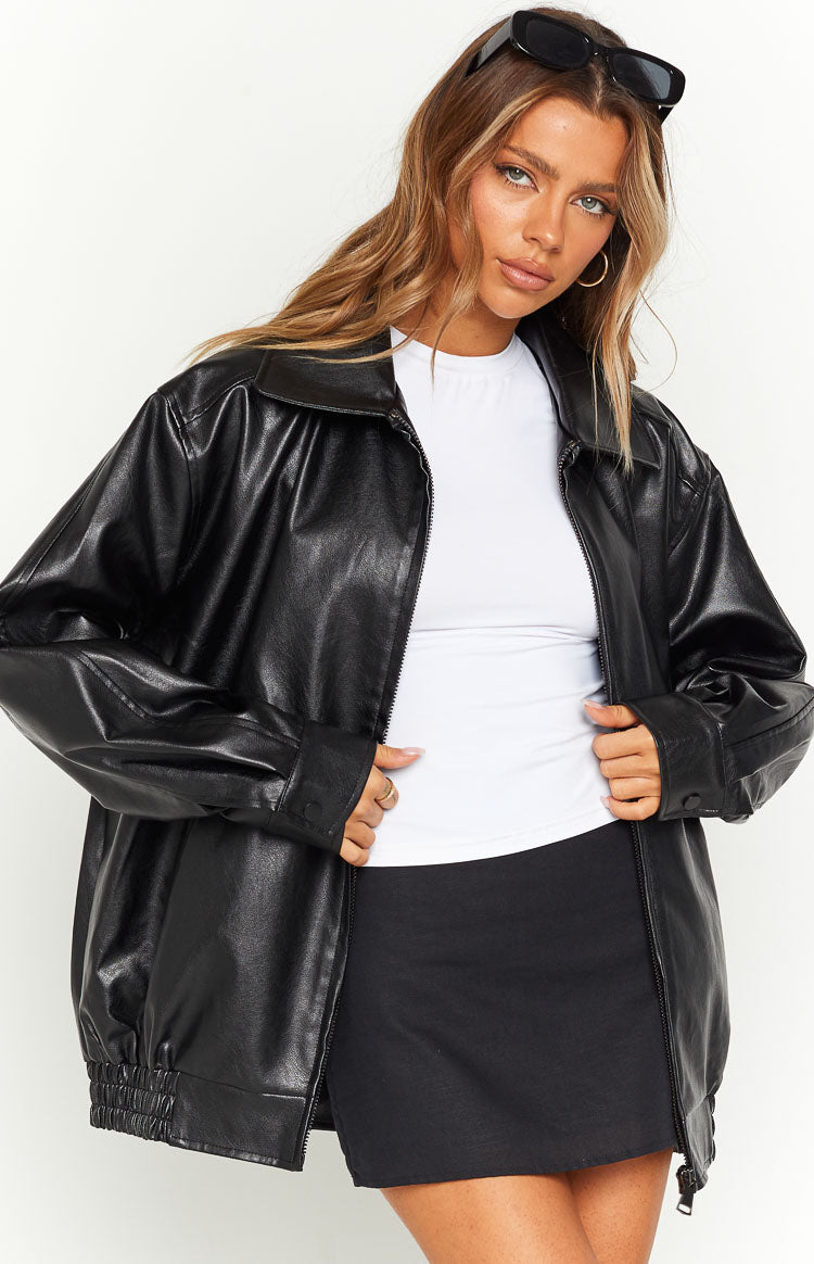 Abbi PU Black Bomber Jacket BB Exclusive