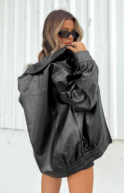 Abbi PU Black Bomber Jacket BB Exclusive