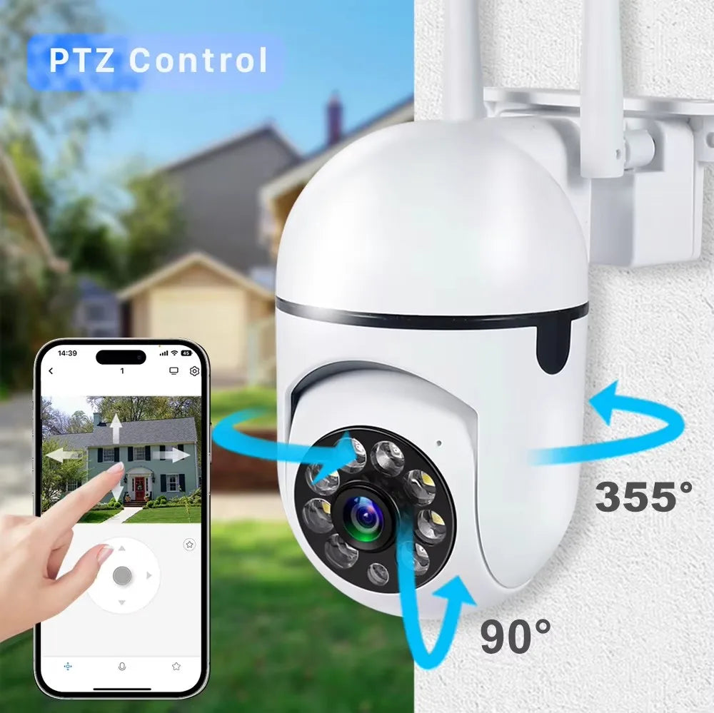 8MP Wifi IP Wireless Security Surveillance PTZ Camera 4X Zoom Cameras Tracking Two-way Audio HD Night Color Cam Beauty World Shop