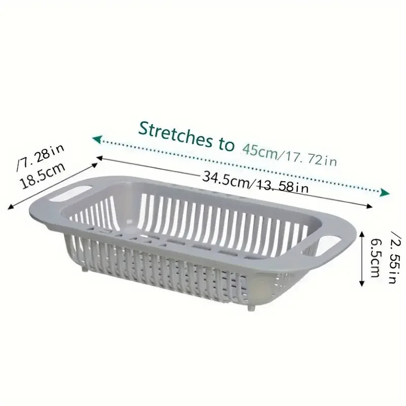Kitchen Storage Rack Soap Sponge Rack Adjustable Vegetable Drain Basket Sink Rack Retractable Multifunctional Kitchen Tools Beauty World Shop