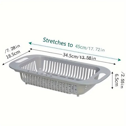 Kitchen Storage Rack Soap Sponge Rack Adjustable Vegetable Drain Basket Sink Rack Retractable Multifunctional Kitchen Tools Beauty World Shop