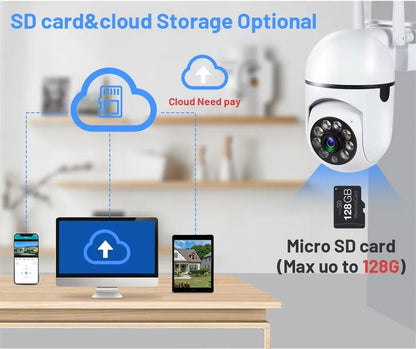 8MP Wifi IP Wireless Security Surveillance PTZ Camera 4X Zoom Cameras Tracking Two-way Audio HD Night Color Cam Beauty World Shop