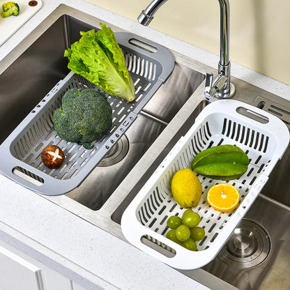 Kitchen Storage Rack Soap Sponge Rack Adjustable Vegetable Drain Basket Sink Rack Retractable Multifunctional Kitchen Tools Beauty World Shop
