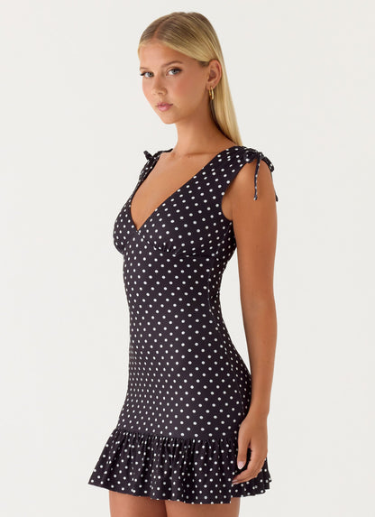 Acacia Mini Dress - Black Polkadot Peppermayo Exclusive