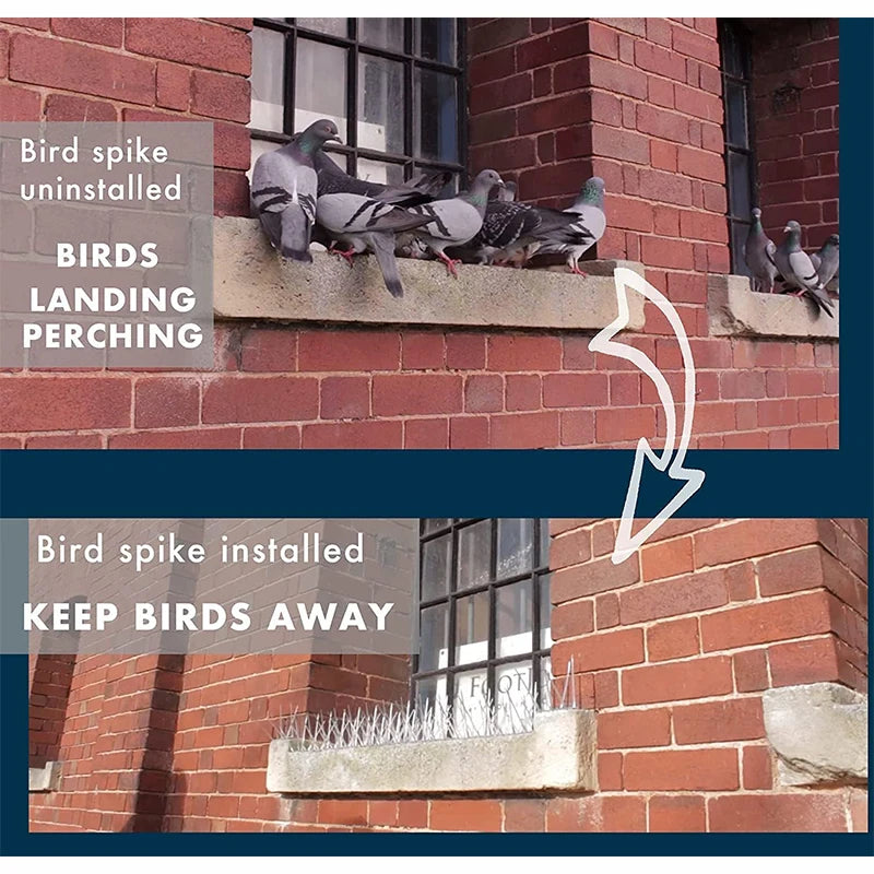 Bird Spikes Repellent Supplies Against Pigeons Crows Repeller Outdoor Defense Scare Birds Garden Scarecaper Outside Anti Gadgets Beauty World Shop
