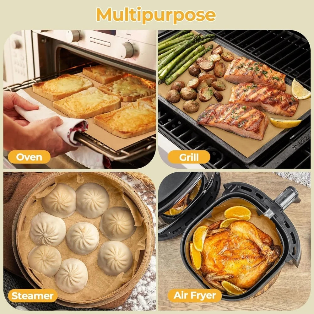 100Pcs Parchment Paper Baking Sheets Non-Stick Precut Baking Parchment Baking Paper Will Not Curl Burn Wax Paper Beauty World Shop