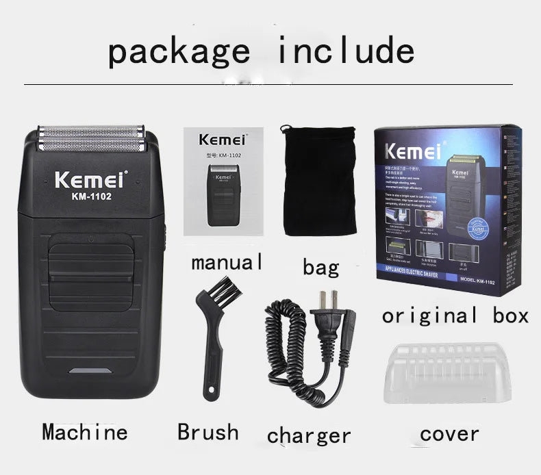 Kemei Electric Barber Foil Shaver Multifunctional Beard Hair Razor Reciprocating Men Bald Head Shaving Machine KM-2026 2028 TX1