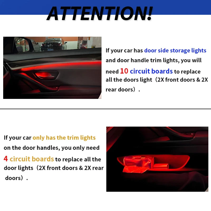 Upgraded Door Panel Ambient Lighting For BMW F30 F31 F34 F32 F33 F36 F10 F11 F07 F01 F02 X1 M4 LED Door Handle Atmosphere Lights Beauty World Shop