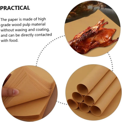 100Pcs Parchment Paper Baking Sheets Non-Stick Precut Baking Parchment Baking Paper Will Not Curl Burn Wax Paper Beauty World Shop
