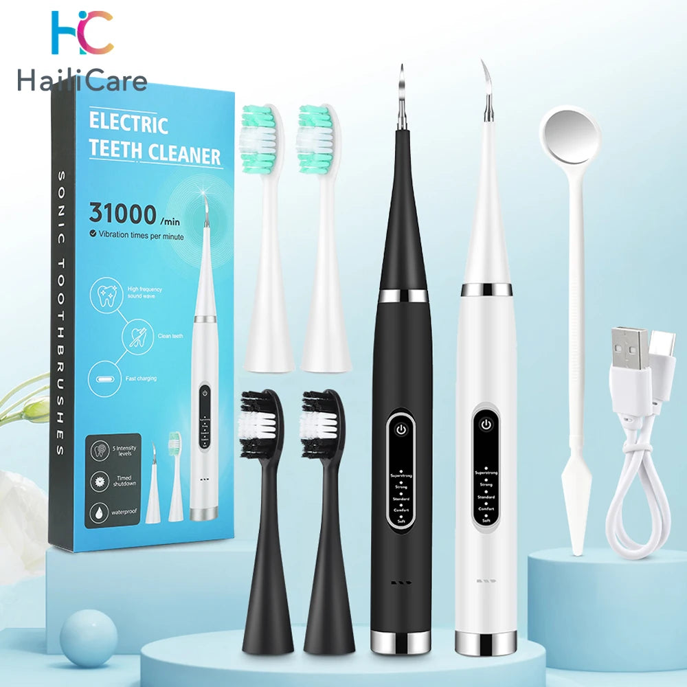 Electric Teeth Whitening Dental Calculus Scaler Plaque Coffee Stain Tartar Removal High Frequency Sonic Toothbrush Teeth Cleaner Beauty World Shop