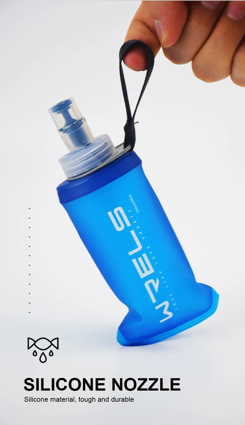 WRELS Folding Water Bottle TPU BPA-Free Collapsible Soft Flask Outdoor Sport Hiking Camping Running Portable Soft Water Bottle Beauty World Shop