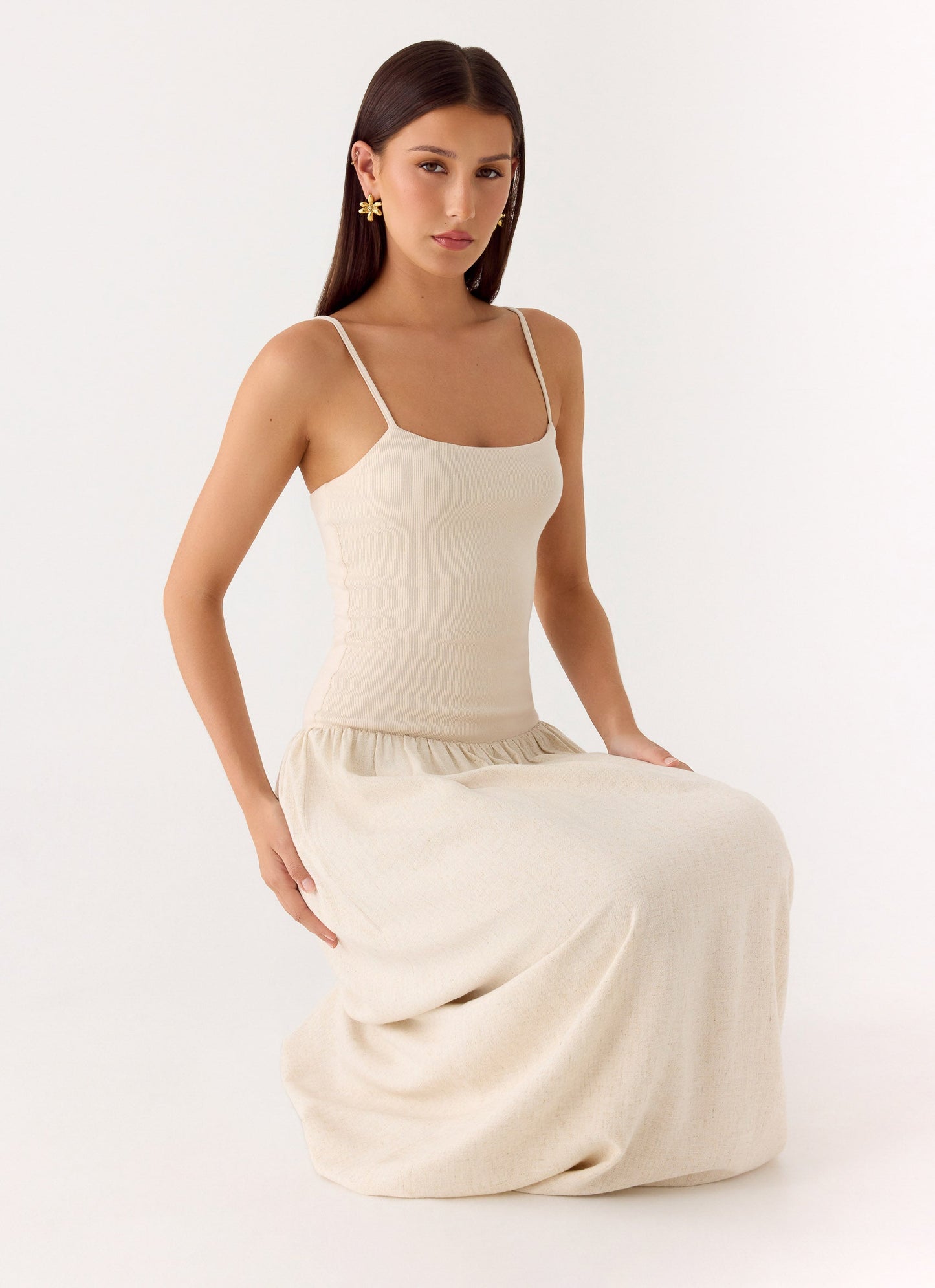 Ali Linen Maxi Dress - Oatmeal Peppermayo Exclusive
