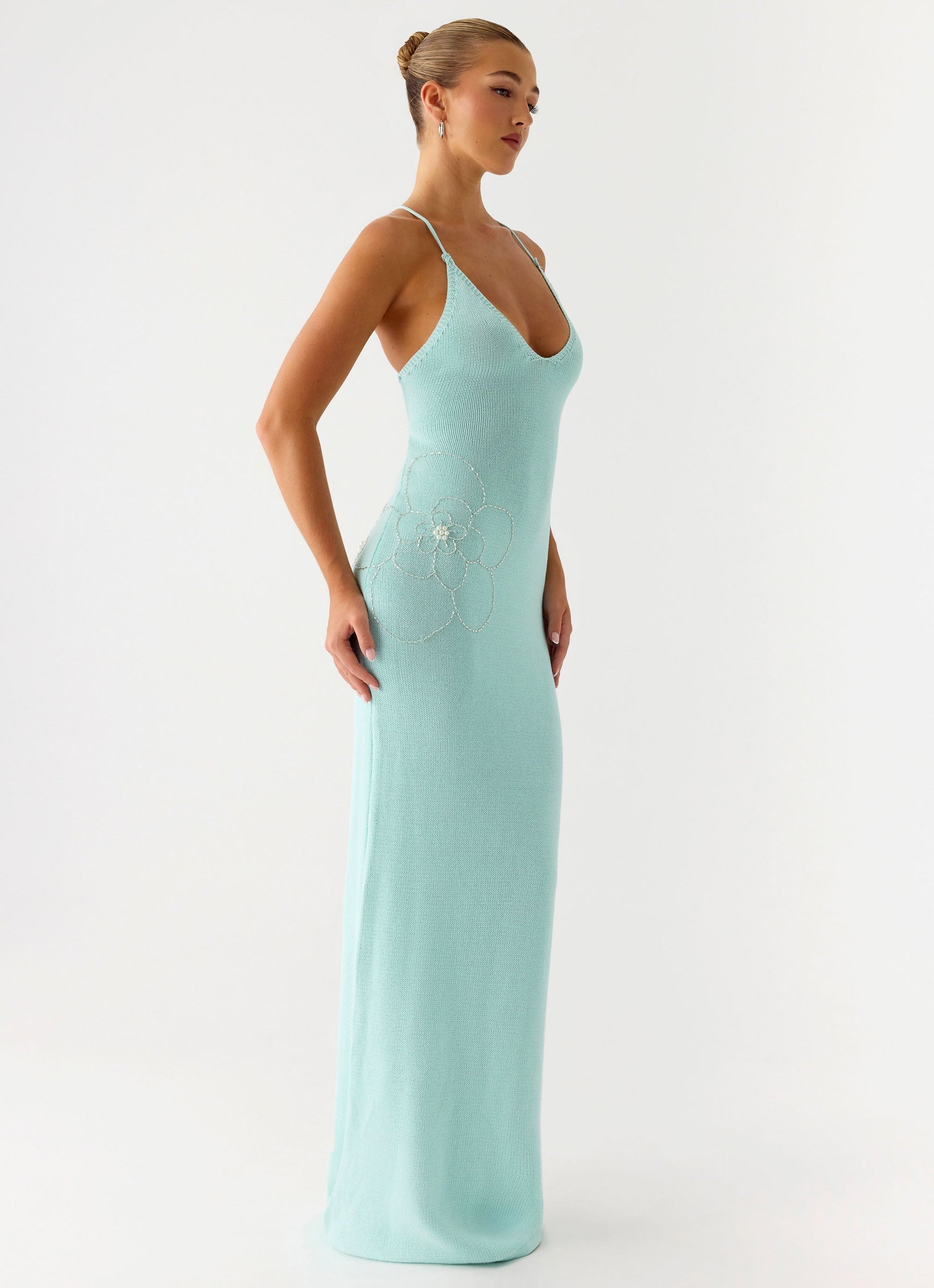 Amaya Knit Maxi Dress - Aqua Peppermayo Exclusive