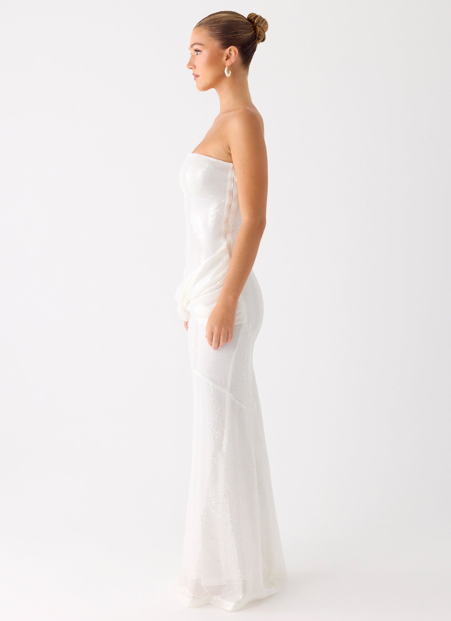 Anticipating Sequin Maxi Dress - White Peppermayo Exclusive