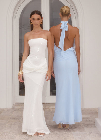 Anticipating Sequin Maxi Dress - White Peppermayo Exclusive