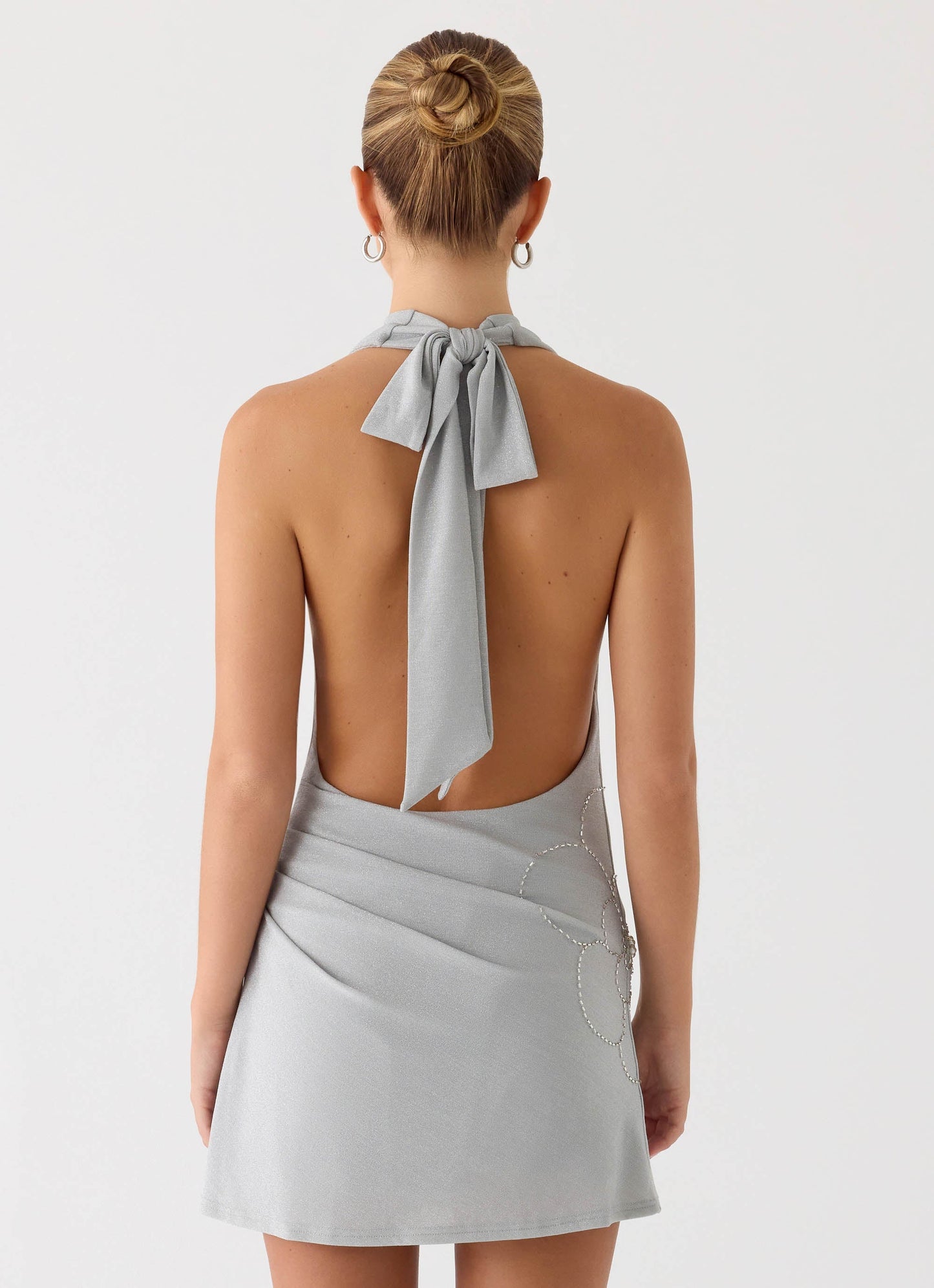 Atenea Cowl Mini Dress - Silver Peppermayo Exclusive