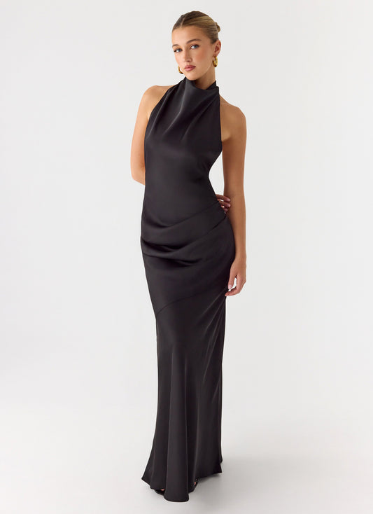 Back To Life Halter Maxi Dress - Black Peppermayo Exclusive