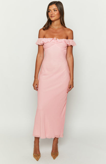Bellflower Pink Chiffon Maxi Dress BB Exclusive