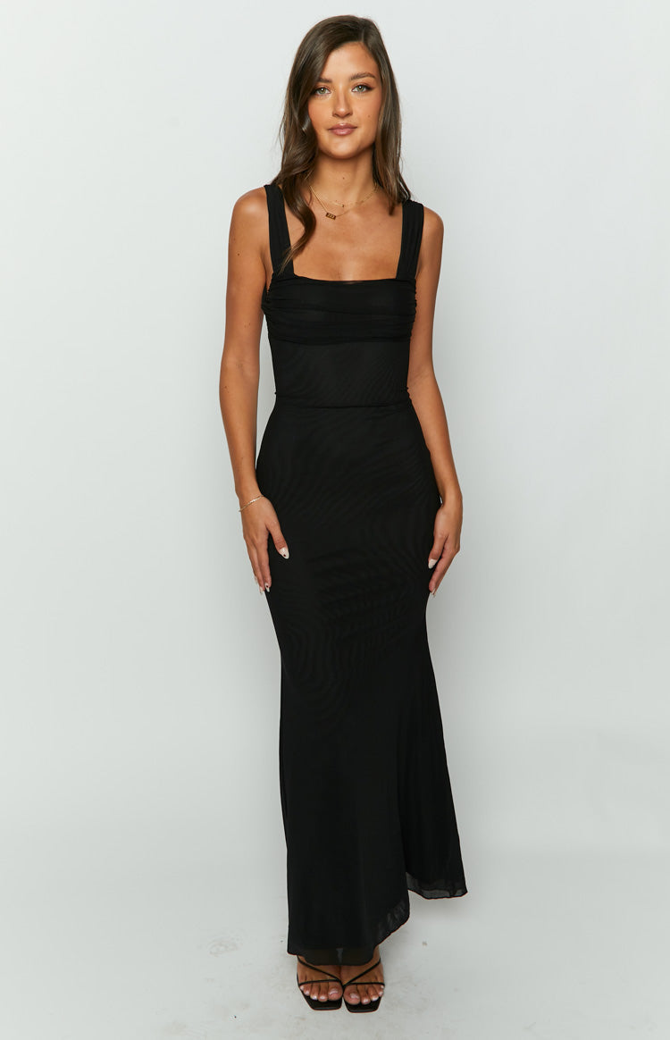 Beverley Black Mesh Maxi Dress BB Exclusive