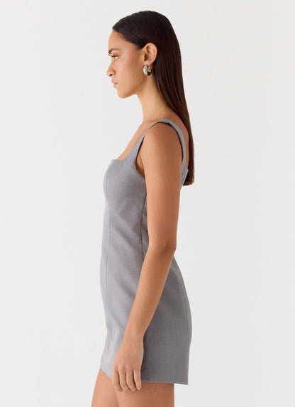 Brief Tension Mini Dress - Smoke Grey Peppermayo Exclusive