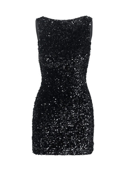 Cinematic Sequin Mini Dress Black Princess Polly