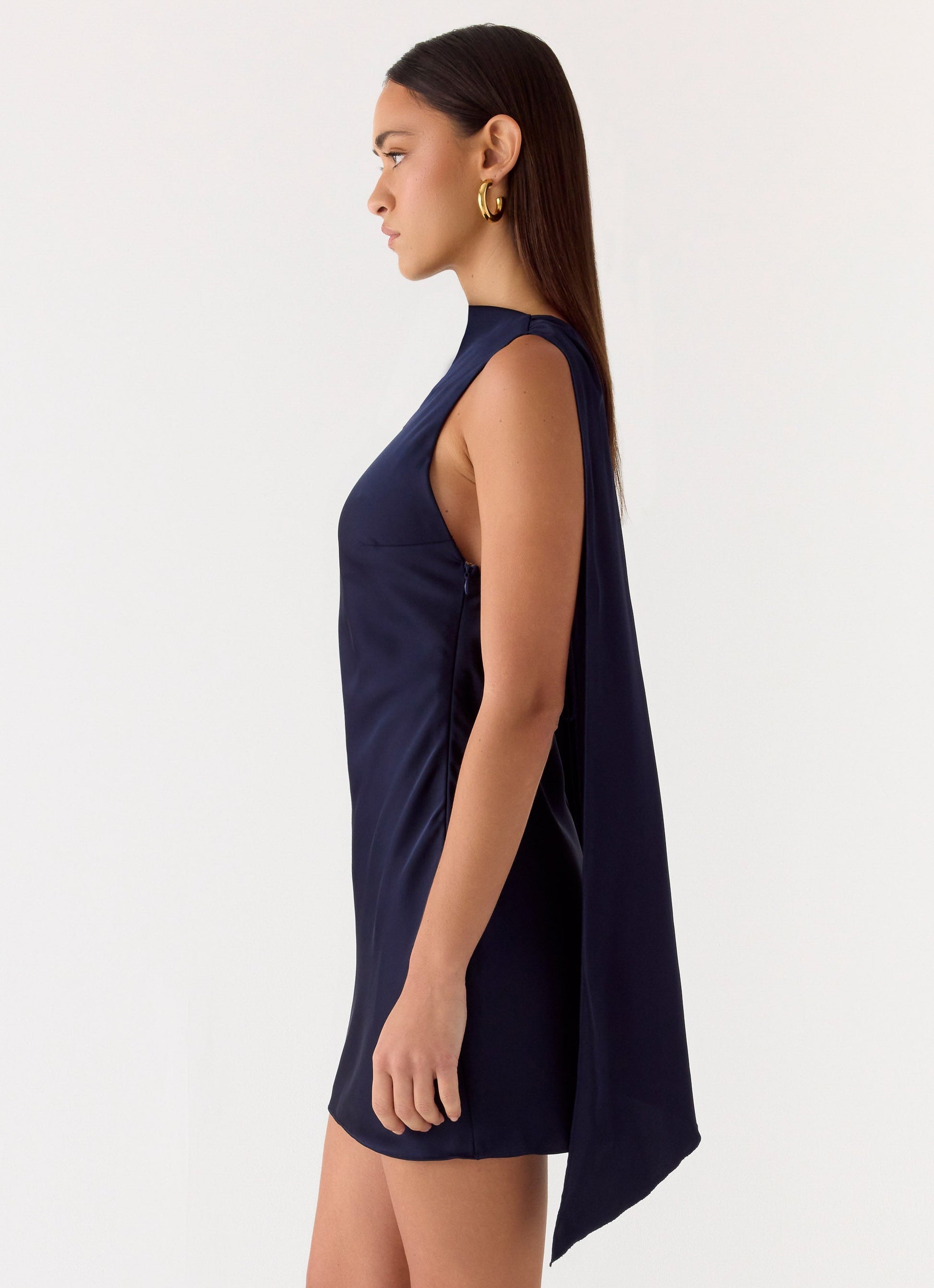 Cerina High Neck Mini Dress - Navy Peppermayo Exclusive