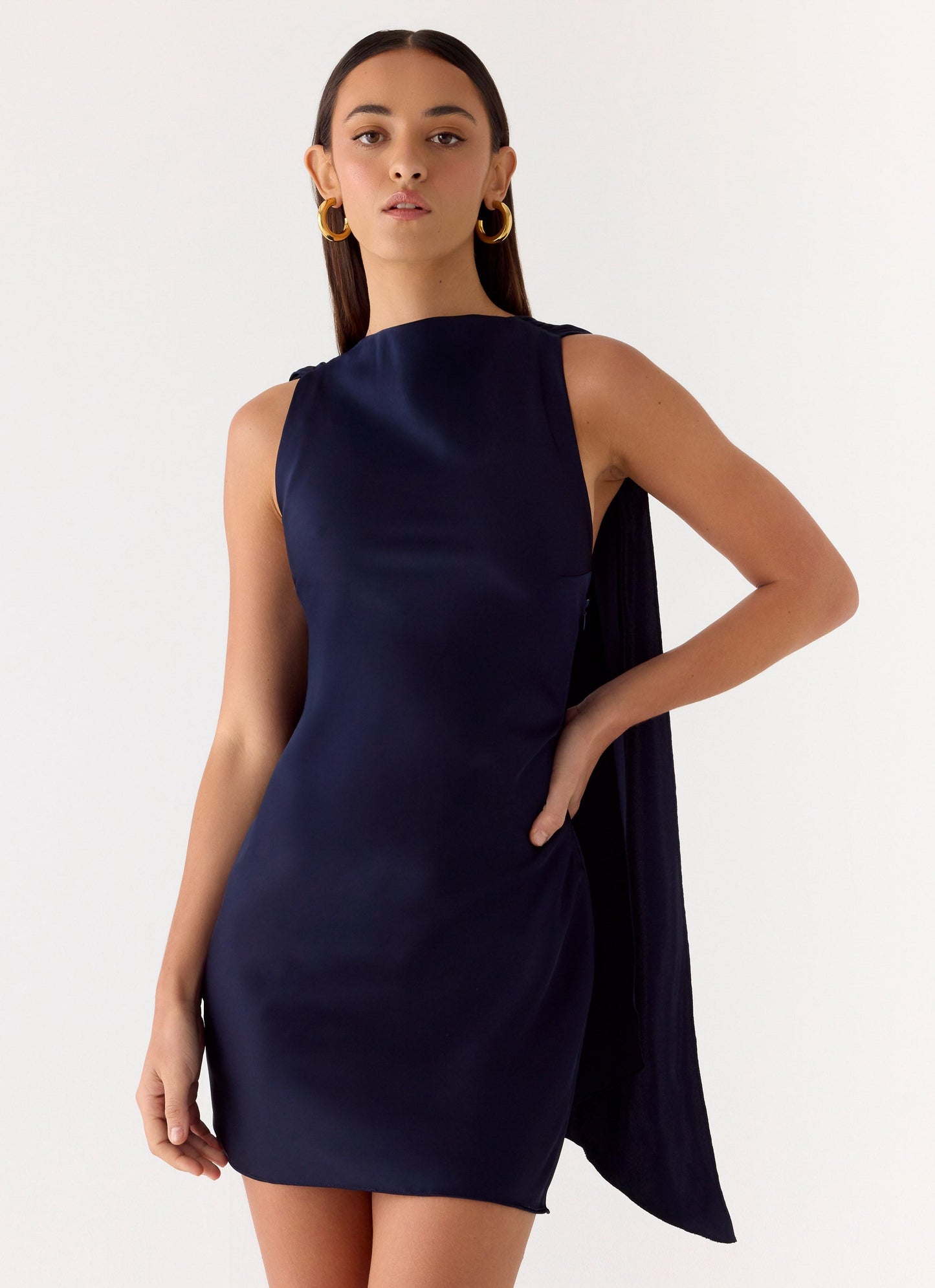 Cerina High Neck Mini Dress - Navy Peppermayo Exclusive