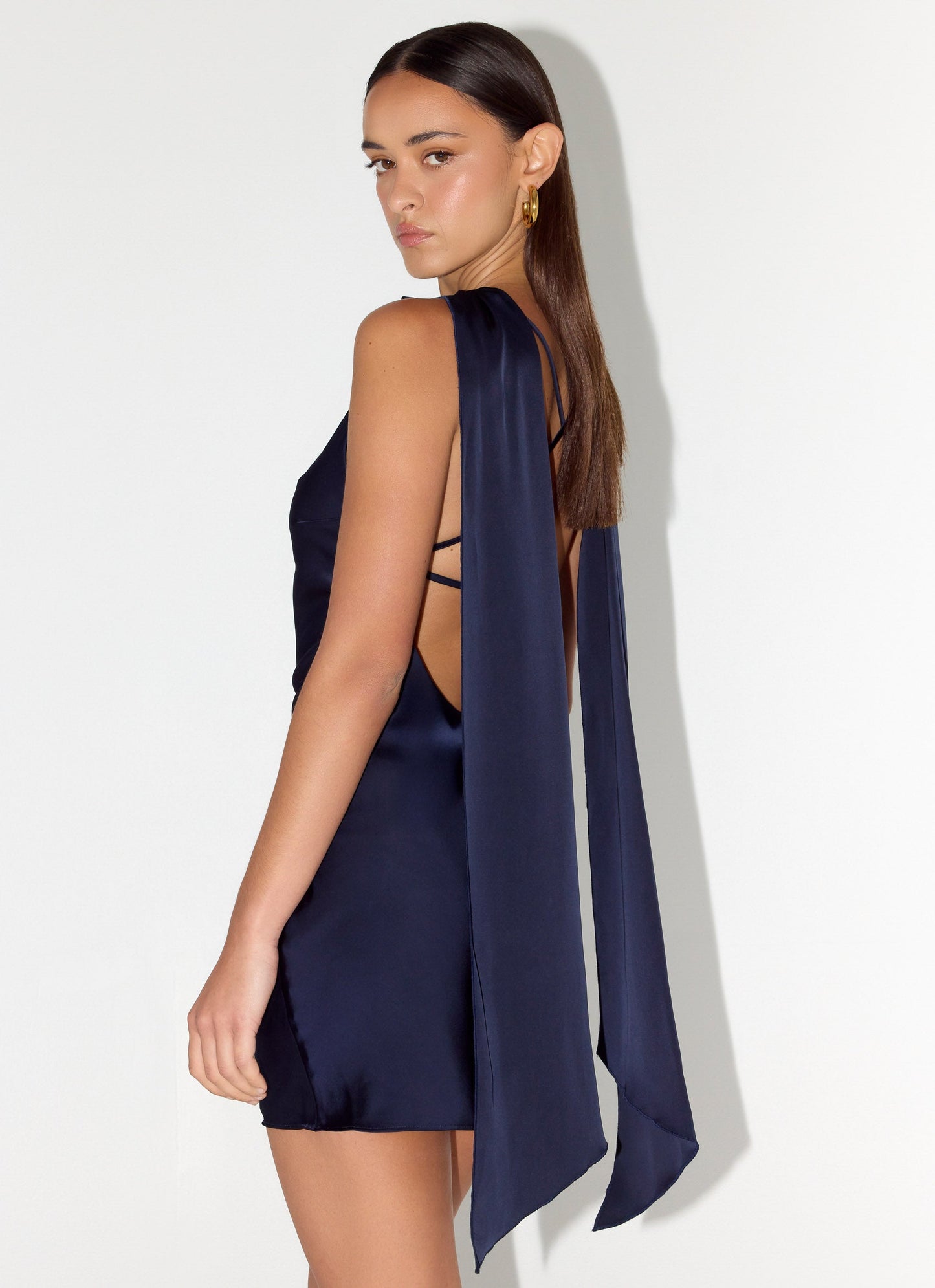 Cerina High Neck Mini Dress - Navy Peppermayo Exclusive