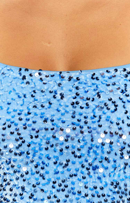 Charming Blue Sequin Mini Dress BB Exclusive