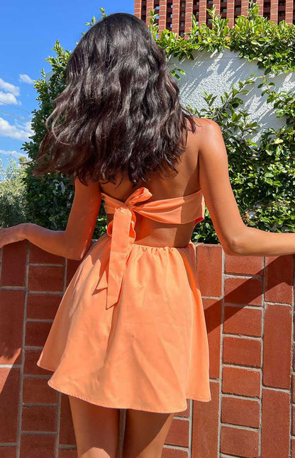 Cora Orange Tie Back Mini Dress BB Exclusive