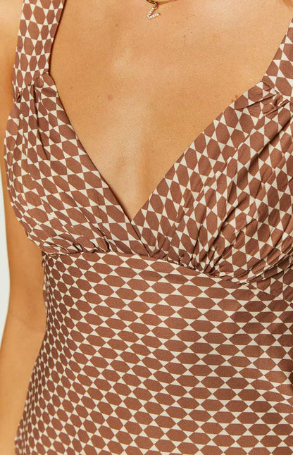 Daphne Chocolate Chiffon Mini Dress BB Exclusive