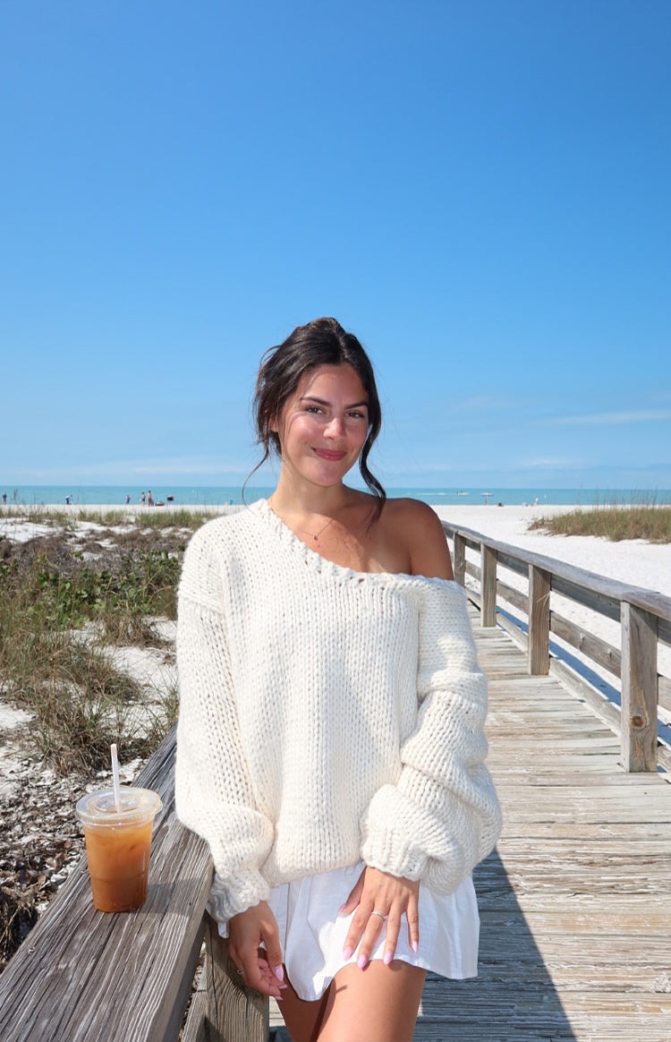 Delvey Cream Chunky Knit Sweater BB Exclusive