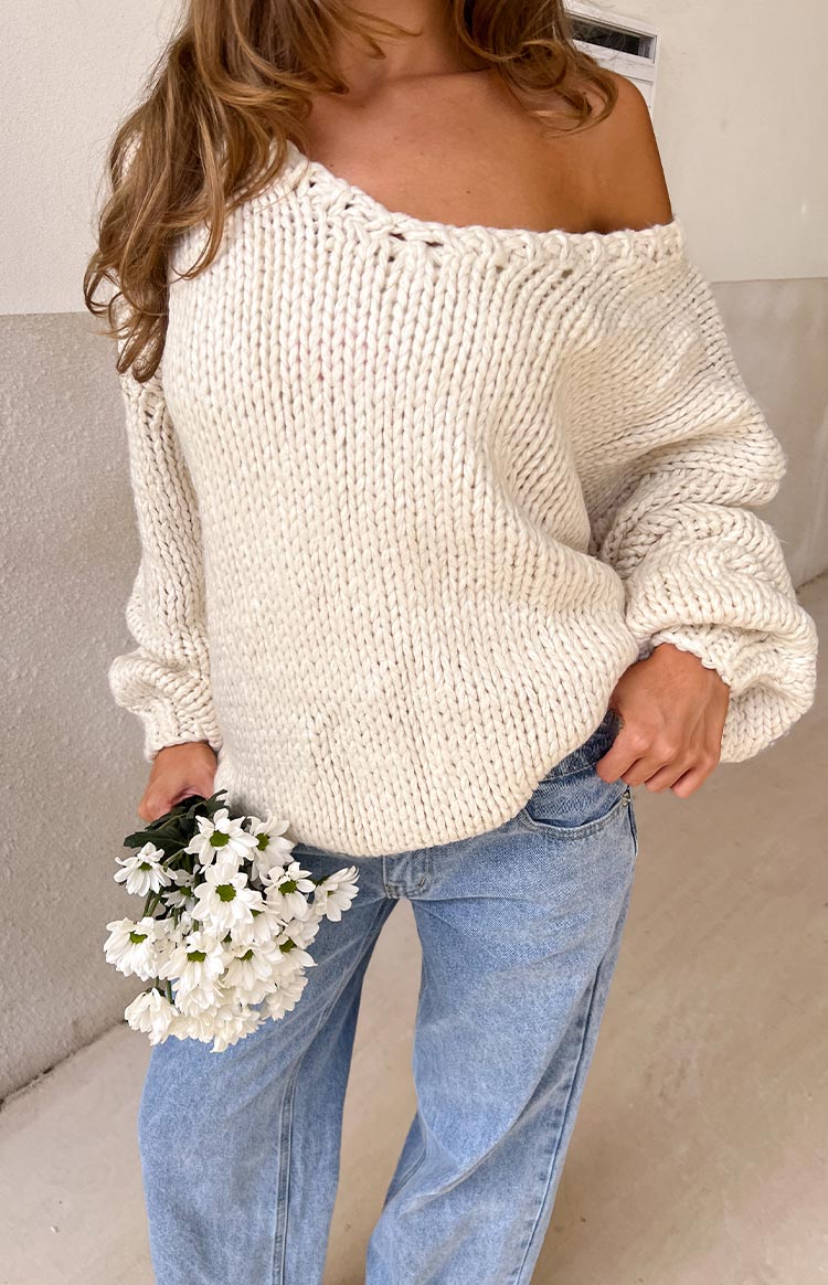 Delvey Cream Chunky Knit Sweater BB Exclusive