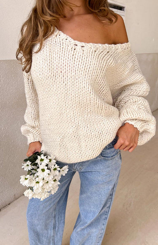 Delvey Cream Chunky Knit Sweater BB Exclusive