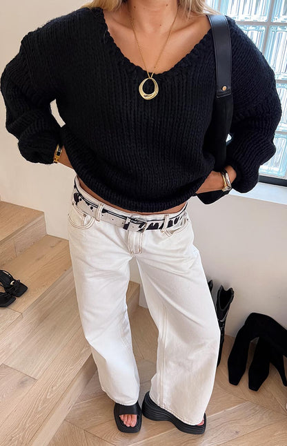 Delvey Black Chunky Knit Sweater BB Exclusive