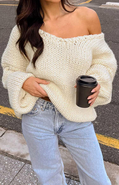 Delvey Cream Chunky Knit Sweater BB Exclusive