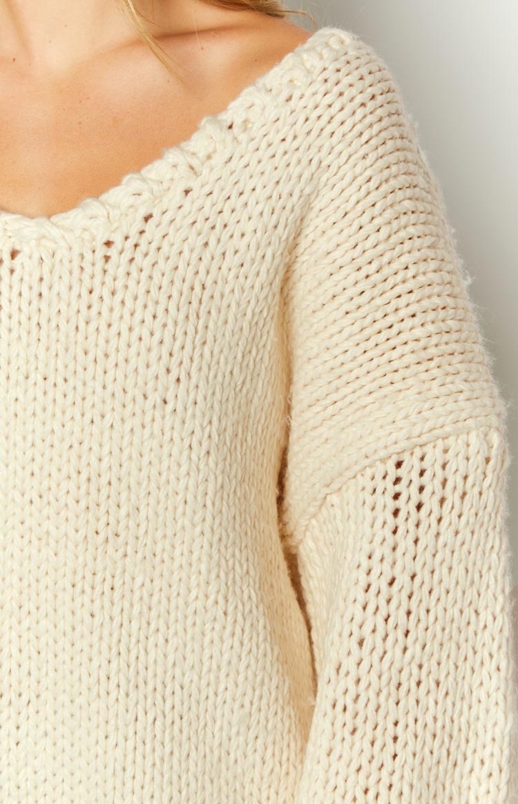 Delvey Cream Chunky Knit Sweater BB Exclusive