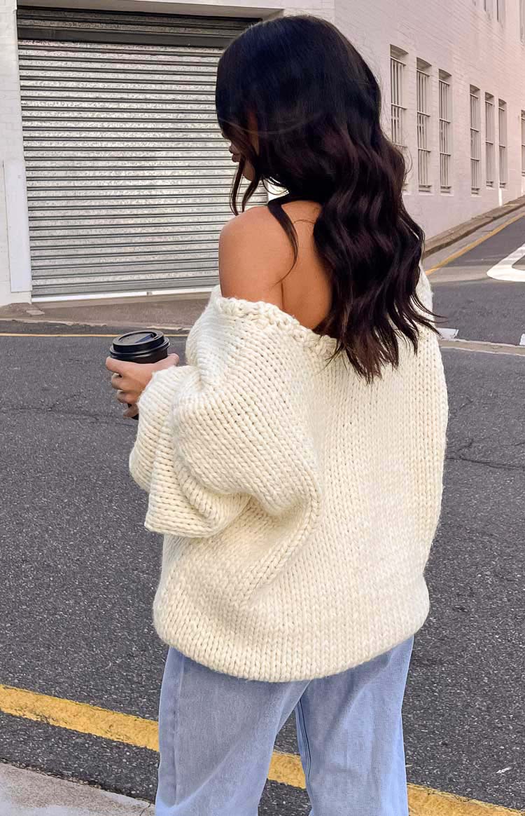 Delvey Cream Chunky Knit Sweater BB Exclusive