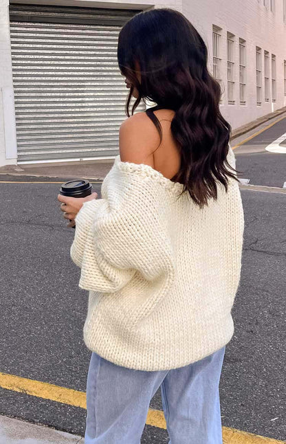 Delvey Cream Chunky Knit Sweater BB Exclusive