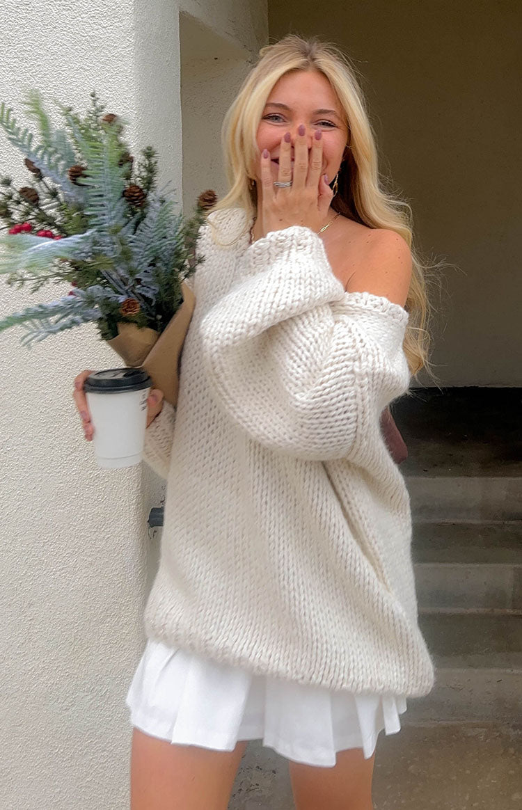 Delvey Cream Chunky Knit Sweater BB Exclusive