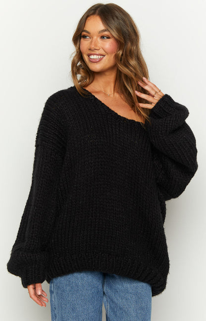 Delvey Black Chunky Knit Sweater BB Exclusive