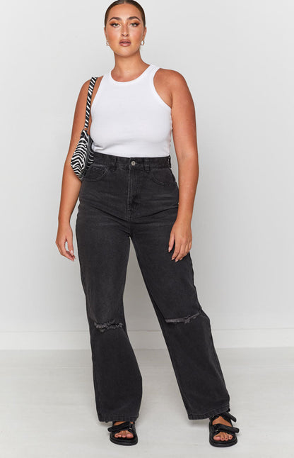 Robin Wide Leg Jeans Black Wash BB Exclusive
