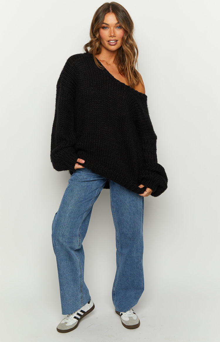 Delvey Black Chunky Knit Sweater BB Exclusive