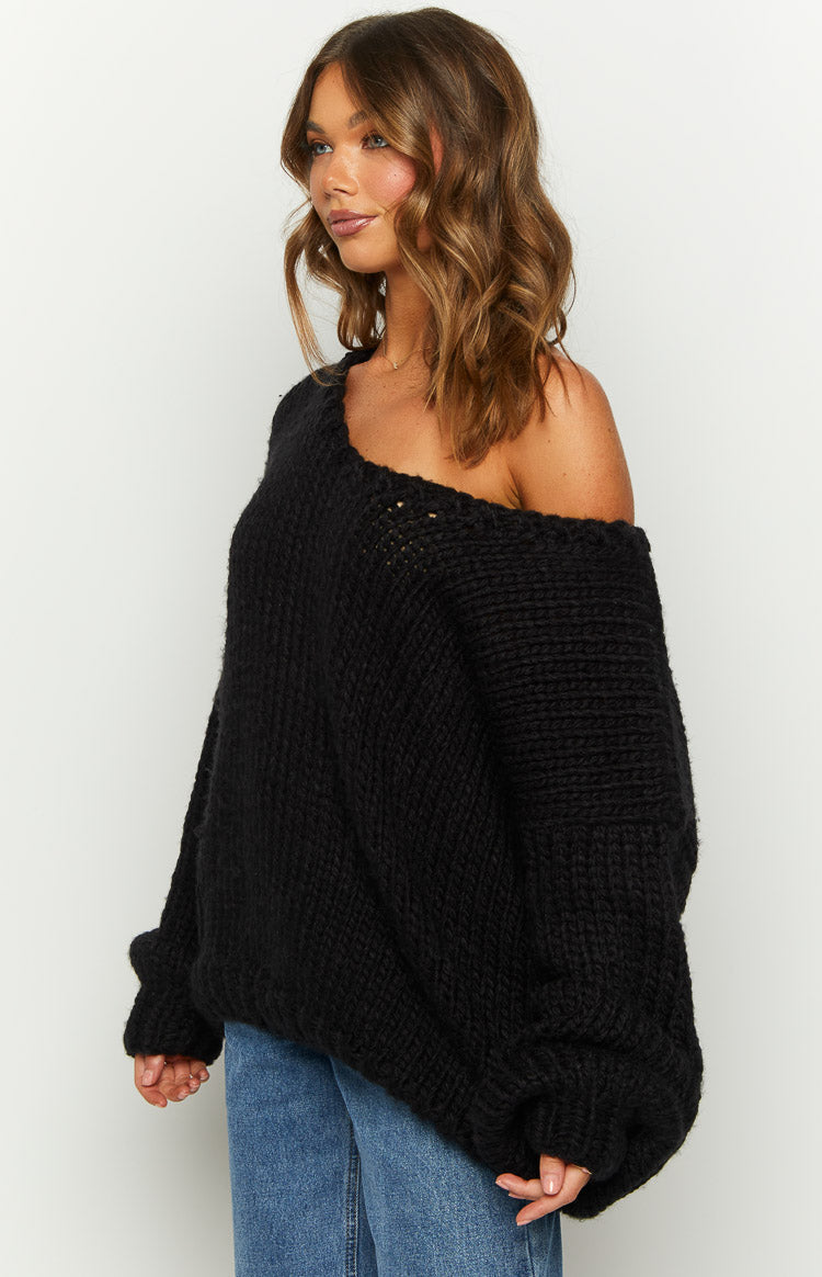 Delvey Black Chunky Knit Sweater BB Exclusive