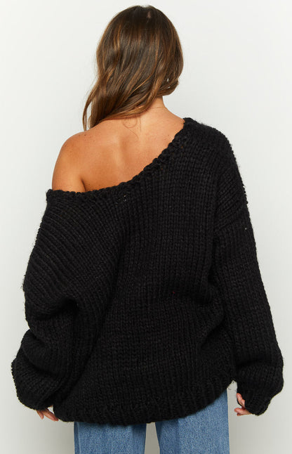Delvey Black Chunky Knit Sweater BB Exclusive