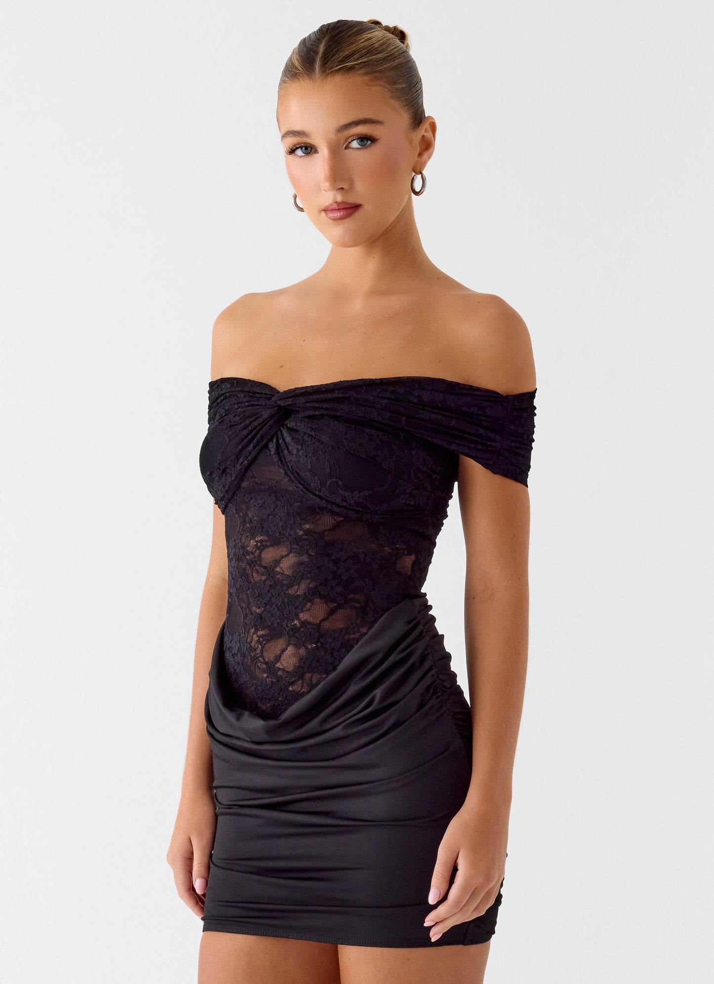 Either Way Off Shoulder Mini Dress - Black Peppermayo Exclusive