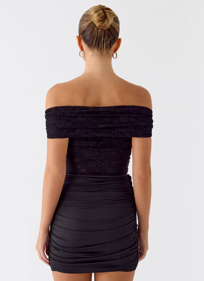 Either Way Off Shoulder Mini Dress - Black Peppermayo Exclusive
